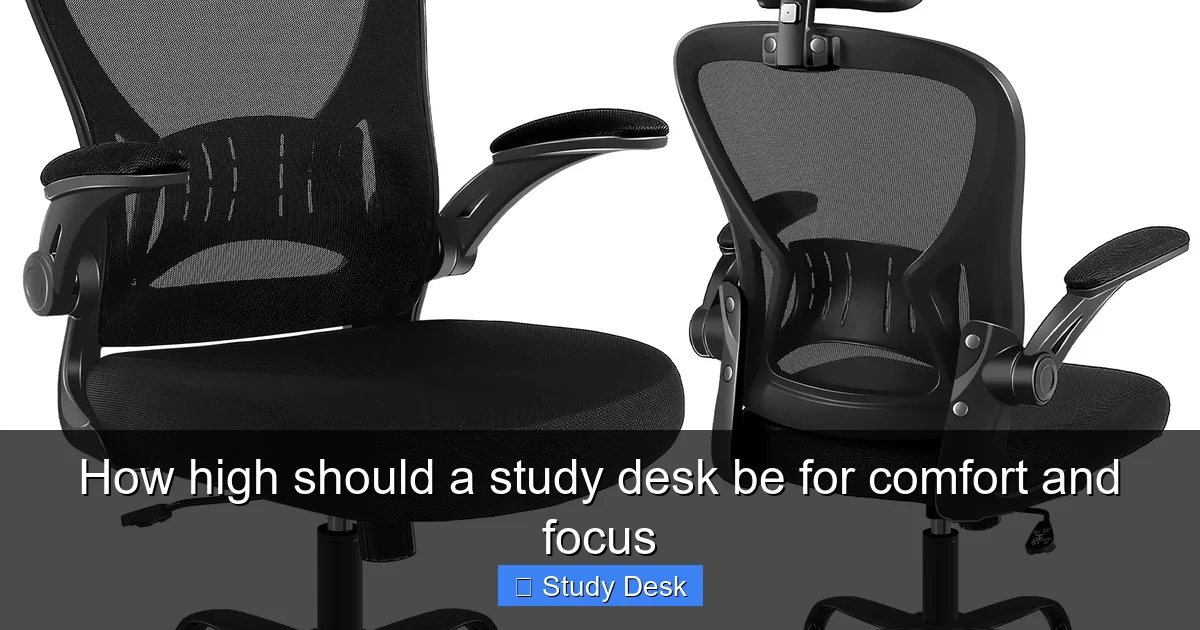 How high should a study desk be for comfort and focus