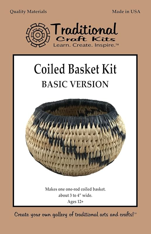 Coiled basket kit basic version, complete DIY craft set for beginners,