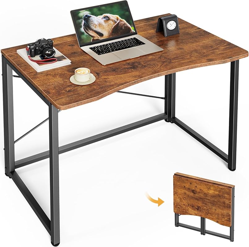 31.5 inch folding computer desk for small spaces, space saving design