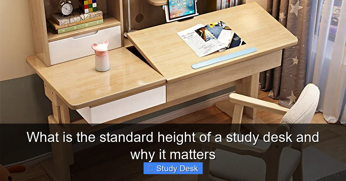 What is the standard height of a study desk and why it matters