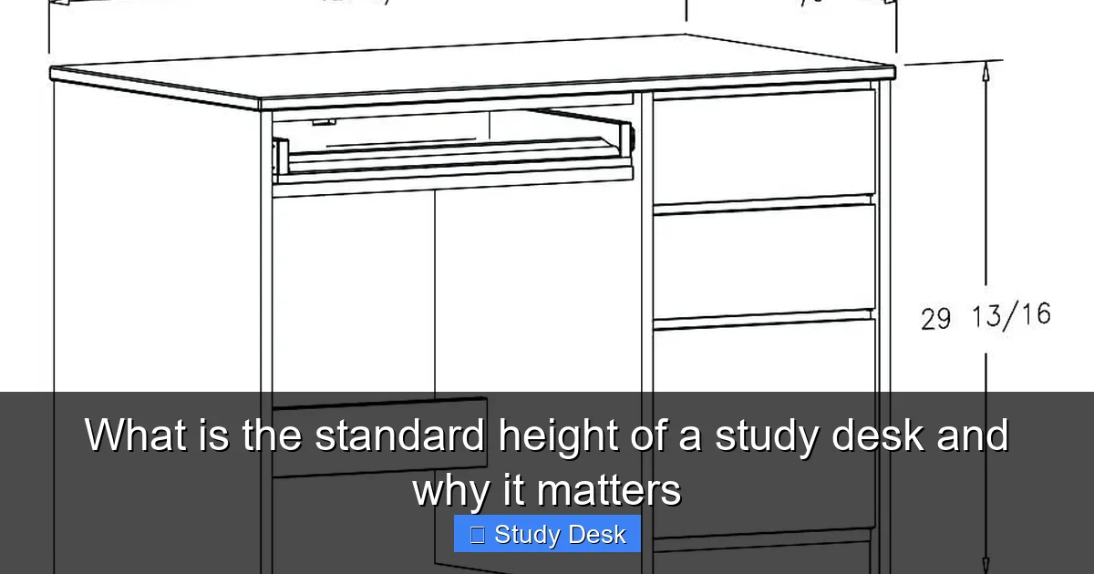 What is the standard height of a study desk and why it matters