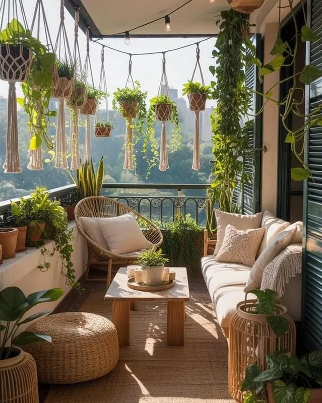Bohemian Hanging Plant Balcony