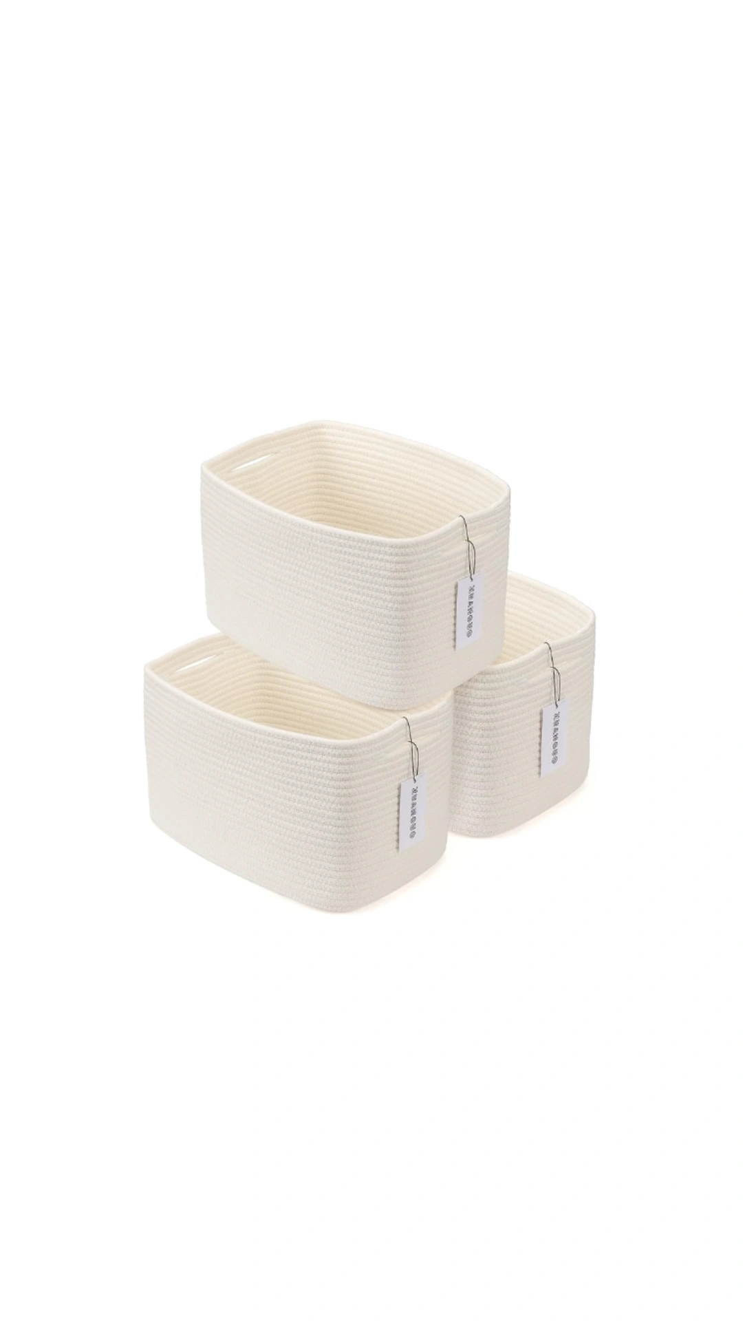 Cotton rope basket woven natural decorative storage living room set