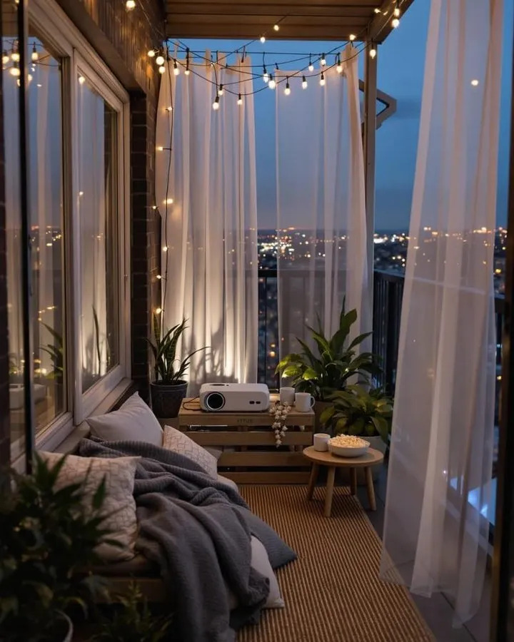 Cozy Movie Night Balcony