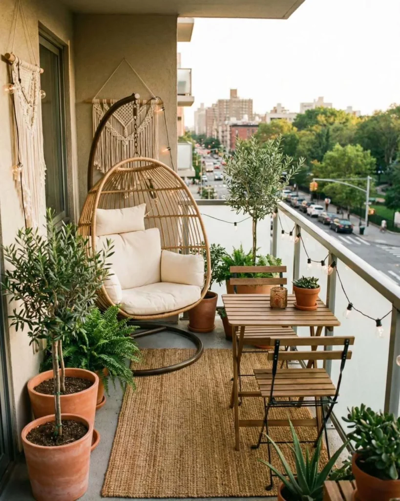 Egg Chair Boho Balcony