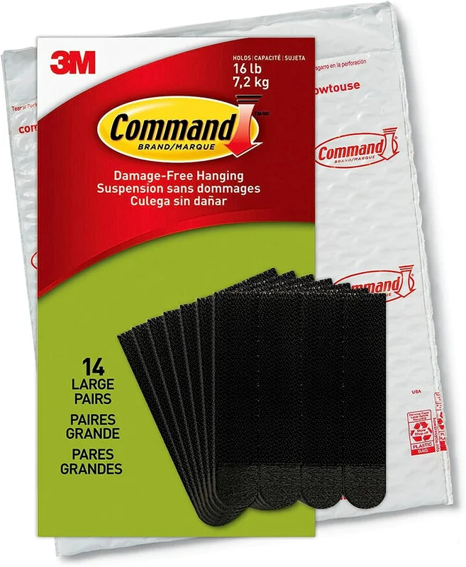 Command Large Picture Hanging Strips Black Holds 16 lbs
