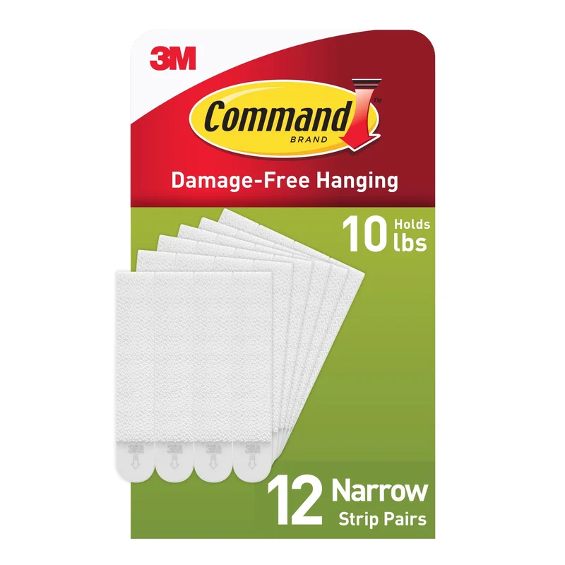 Command Narrow Picture Hanging Strips Holds 12 lbs