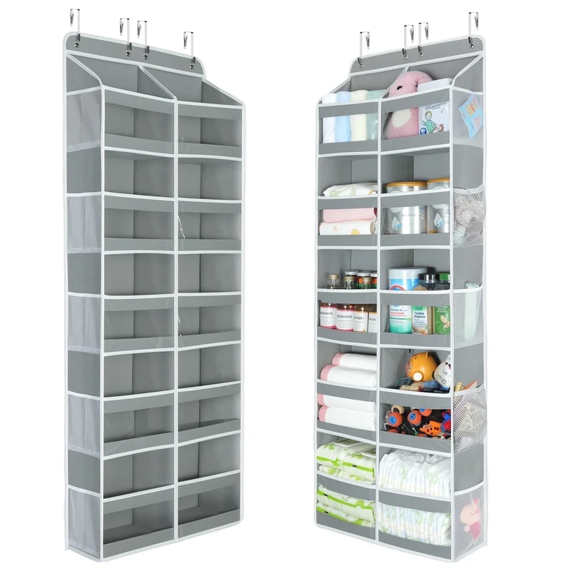 Delamu 5-Tier Hanging Door Organizer Clear Windows