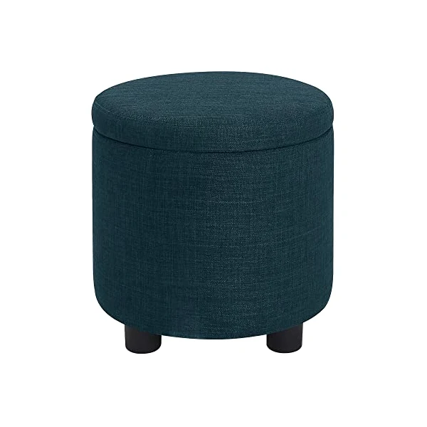 Convenience Concepts Designs4Comfort Round Accent Storage Ottoman with Reversible Tray Lid