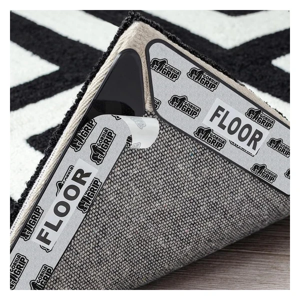 Gorilla Grip Extra Long Rug Grippers for Hardwood Floors installed on rug edges