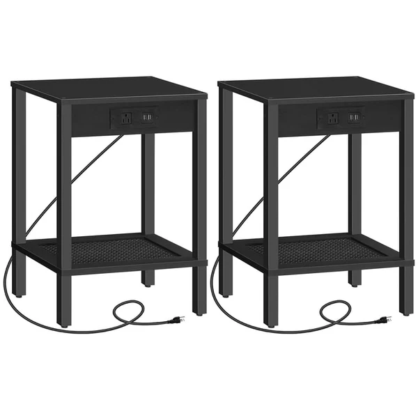 HOOBRO Ultra-Slim End Table with Charging Station