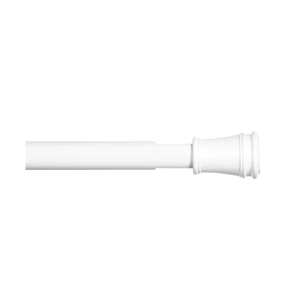 Kenney Rogers Twist and Fit Heavy Duty Tension Curtain Rod with decorative finials