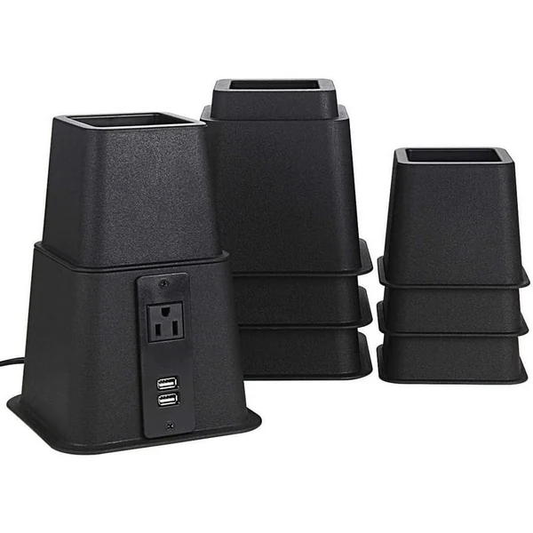 Multi-Height Stackable Power Bed Risers 8-Piece Set