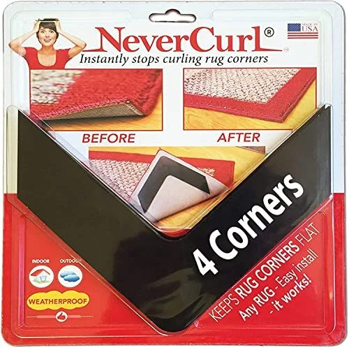 NeverCurl V-Shape Area Rug Corner Grippers