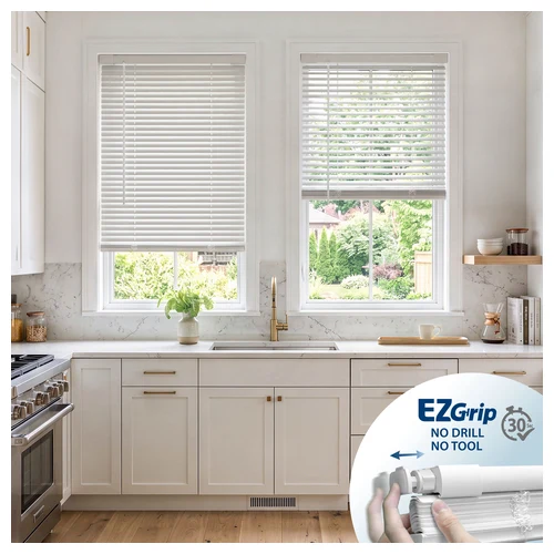 Regal Living EZ-Grip No-Drill Room Darkening Vinyl Mini Blinds