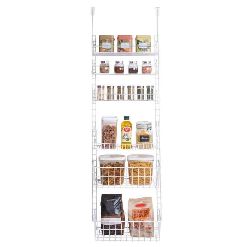 Smart Design 6-Tier Over the Door Pantry Organizer White