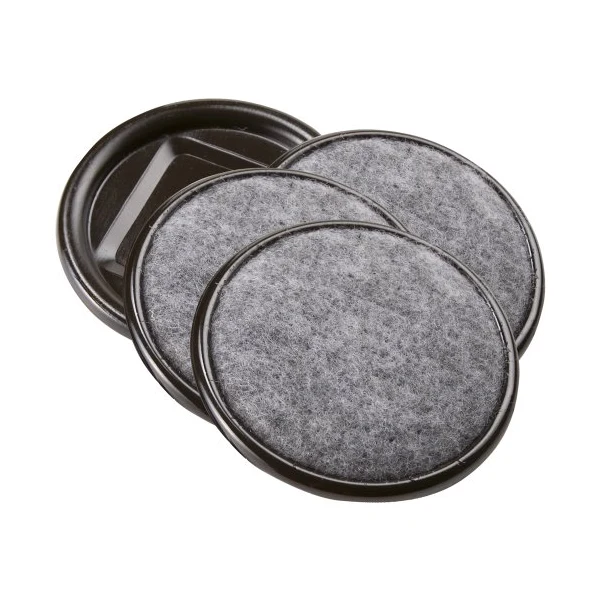 SoftTouch Round Caster Cups with thick felt bottom for easy gliding on hardwood