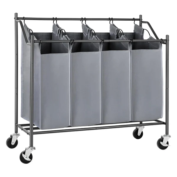 SONGMICS 4-Bag Mobile Laundry Sorter with Wheels