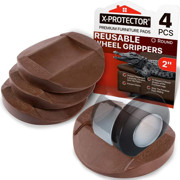 X-Protector Non-Slip Rubber Caster Cups on Hardwood Floors
