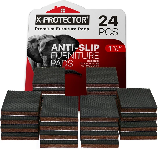 X-Protector Non-Slip Rubber Furniture Pads 8-Pack