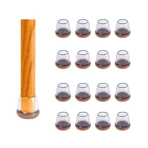 X-Protector Clear Silicone Chair and Couch Leg Caps Discreet Protection
