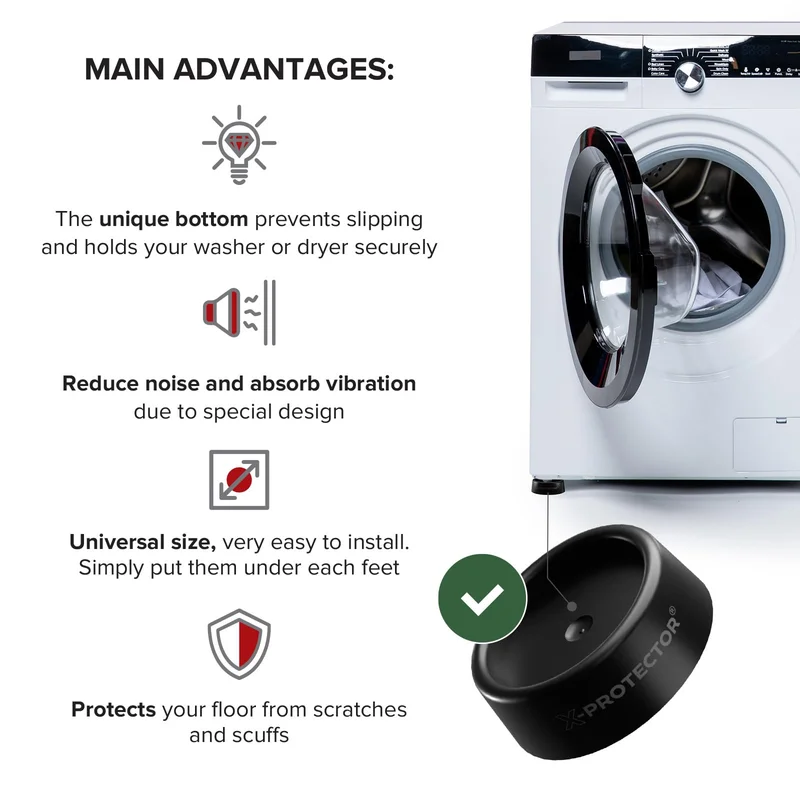 X-Protector Anti-Vibration Pads for Washing Machine on Hardwood Floors
