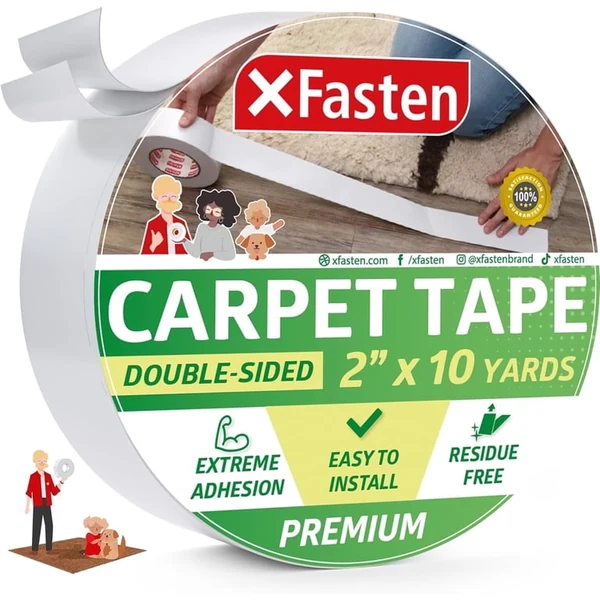 XFasten Double Sided Carpet Tape for Hardwood Floors