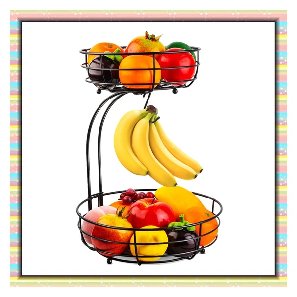 Aothwell Detachable 2-Tier Metal Wire Fruit Basket